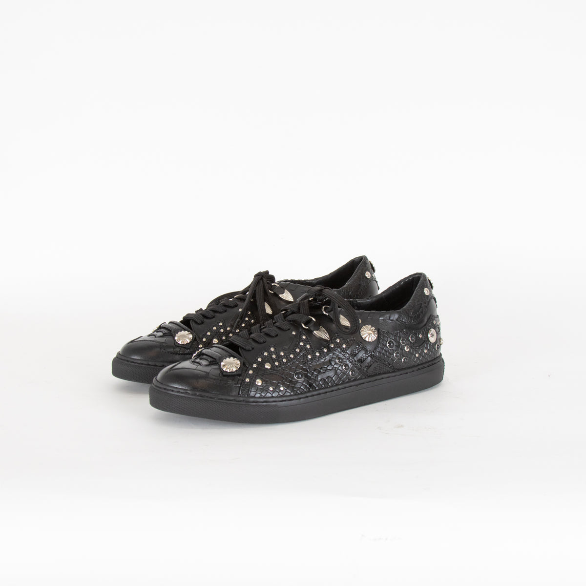 Toga Pulla Black Sneaker With Silver Studs