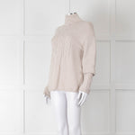 S Max Mara Light Grey Cable Cashmere Blend Sweater