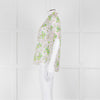 Me + Em Pink, Green & Grey Floral Silk Mix Short Sleeve Frill Top
