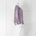 Isabel Marant Blue Pink Silk Ditzy Flower Print Blouse