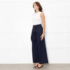 Me + Em Navy Wide Leg Soft Cotton Trousers