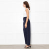 Me + Em Navy Wide Leg Soft Cotton Trousers