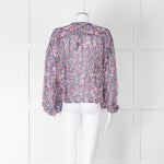 Isabel Marant Blue Pink Silk Ditzy Flower Print Blouse