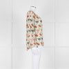 Tory Burch Multicolour Floral Silk Blouse With Drawstring Neckline
