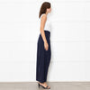 Me + Em Navy Wide Leg Soft Cotton Trousers