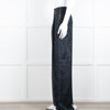 Roland Mouret Navy Chiffon Lurex Wide Leg Trousers