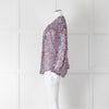 Isabel Marant Blue Pink Silk Ditzy Flower Print Blouse