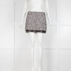 Diane von Furstenberg Black White Tweed Leather Hem Mini Skirt