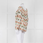 Tory Burch Multicolour Floral Silk Blouse With Drawstring Neckline