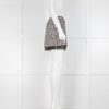 Diane von Furstenberg Black White Tweed Leather Hem Mini Skirt