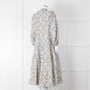 Catherine Prevost Lemon Orange Blue Print Full Length Button Dress