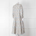 Catherine Prevost Lemon Orange Blue Print Full Length Button Dress