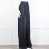 Roland Mouret Navy Chiffon Lurex Wide Leg Trousers