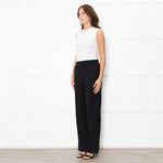 Vince Black Elastic Waist Wide Leg Trousers