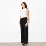 Vince Black Elastic Waist Wide Leg Trousers