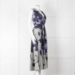 Altuzarra Olive Green Navy Pleated Sleeveless Dress