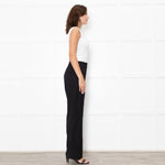 Vince Black Elastic Waist Wide Leg Trousers