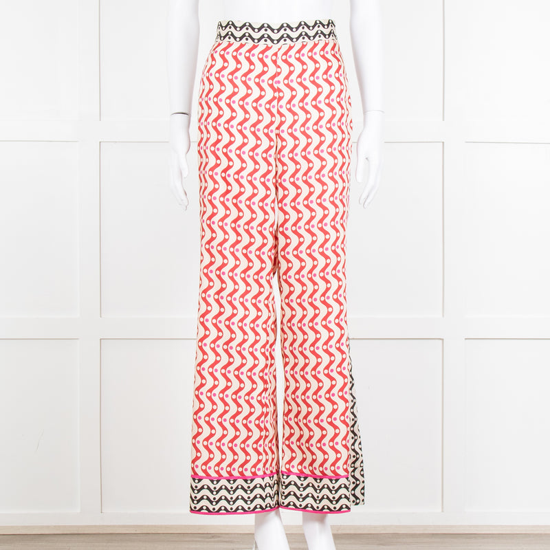 Sandro x Louis Barthelemy Pink Red Wavy Stripe Pattern Trousers