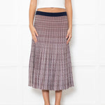 Baum und Pferdgarten Cream Brown Lurex Pleated Knitted Skirt