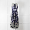 Altuzarra Olive Green Navy Pleated Sleeveless Dress