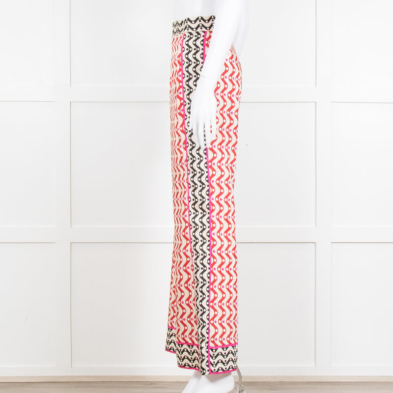Sandro x Louis Barthelemy Pink Red Wavy Stripe Pattern Trousers