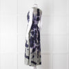 Altuzarra Olive Green Navy Pleated Sleeveless Dress