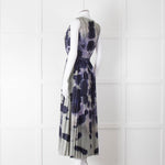 Altuzarra Olive Green Navy Pleated Sleeveless Dress