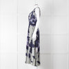Altuzarra Olive Green Navy Pleated Sleeveless Dress