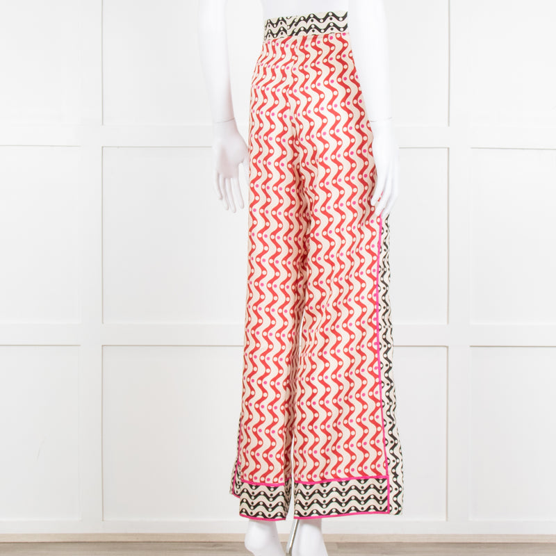 Sandro x Louis Barthelemy Pink Red Wavy Stripe Pattern Trousers