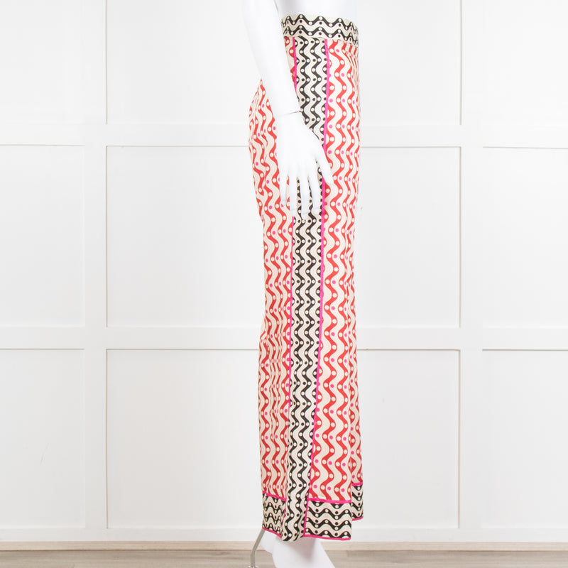 Sandro x Louis Barthelemy Pink Red Wavy Stripe Pattern Trousers