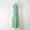 Faithfull The Brand Green Striped One Shoulder Cotton Dress