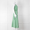 Faithfull The Brand Green Striped One Shoulder Cotton Dress