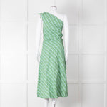 Faithfull The Brand Green Striped One Shoulder Cotton Dress