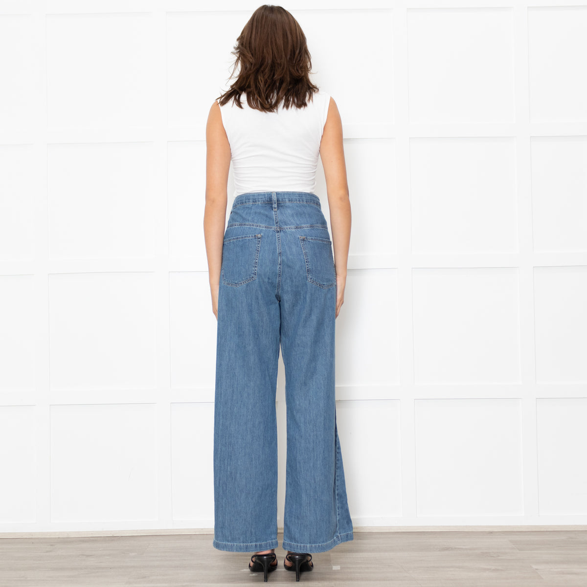 Frame Blue Wide Leg Le Baggy Palazzo Jeans