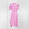 Faithfull The Brand Pink & White Checked Dress With Short Sleeves