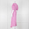 Faithfull The Brand Pink & White Checked Dress With Short Sleeves