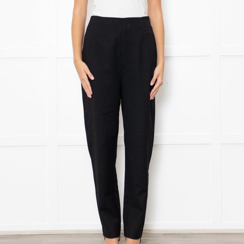 Toteme Black High Waisted Wool Mix Trousers