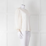 Me + Em Cream Sheer Sleeve Long Sleeve Top