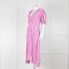 Faithfull The Brand Pink & White Checked Dress With Short Sleeves