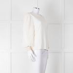 Me + Em Cream Sheer Sleeve Long Sleeve Top