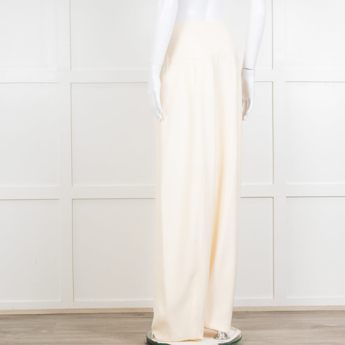 Chloe Cream Barrel Leg Trousers with Adjustable Waist