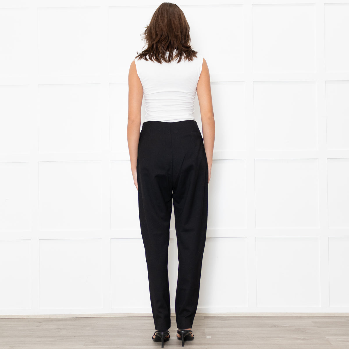 Toteme Black High Waisted Wool Mix Trousers