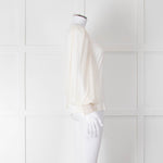Me + Em Cream Sheer Sleeve Long Sleeve Top
