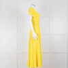 Roksanda Adriana Bright Yellow Short Sleeve Dress with Front Split