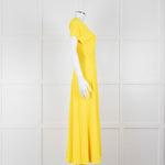 Roksanda Adriana Bright Yellow Short Sleeve Dress with Front Split