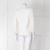 Me + Em Cream Sheer Sleeve Long Sleeve Top