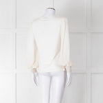 Me + Em Cream Sheer Sleeve Long Sleeve Top