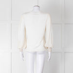 Me + Em Cream Sheer Sleeve Long Sleeve Top