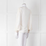 Me + Em Cream Sheer Sleeve Long Sleeve Top
