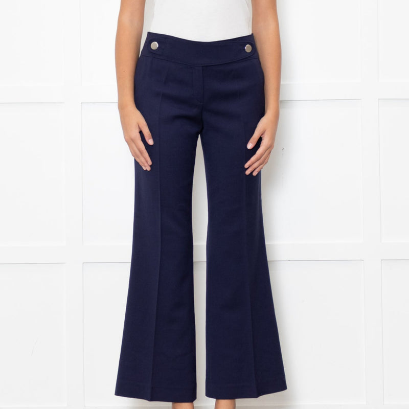 Escada Blue Flared Leg Trousers